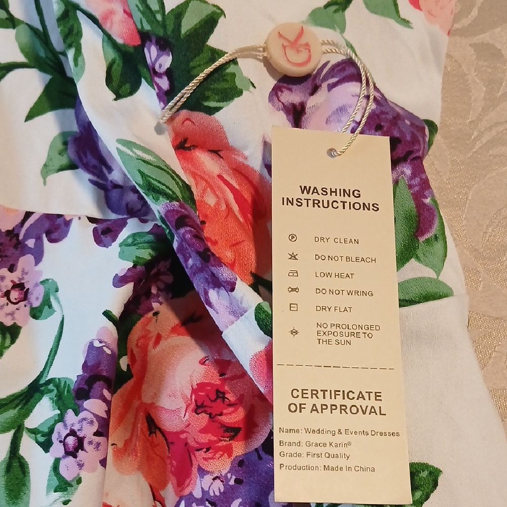 Grace Karin Purple and Green Floral Dress - Picture 8 of 11